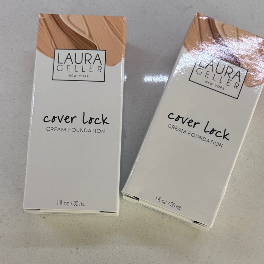 2  new Laura Geller Cover Lock Cream Foundation - sand